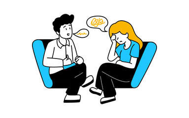 Illustrations of people with mental health problems