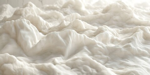 Obraz premium Abstract white textured landscape, resembling mountains or clouds.