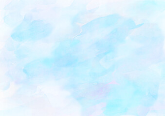 Light Blue Watercolor Background with Bleeding Effect（明るくにじみのあるうすい水色の水彩背景）