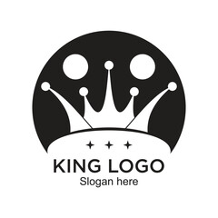 King logo design simple concept Premium Vector