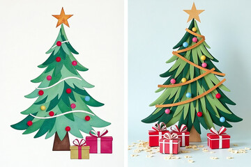 Fototapeta premium watercolor designs add festive touch christmas tree special gifts holiday decoration