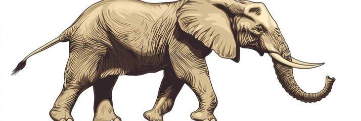 Fototapeta premium Illustration of an elephant with ample copy space for text and design elements in various layouts. Generative AI