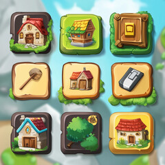 2D abstract gaming background illustration Casual game background environment for adventure or combat mobile game. cartoon style in game art background environment.