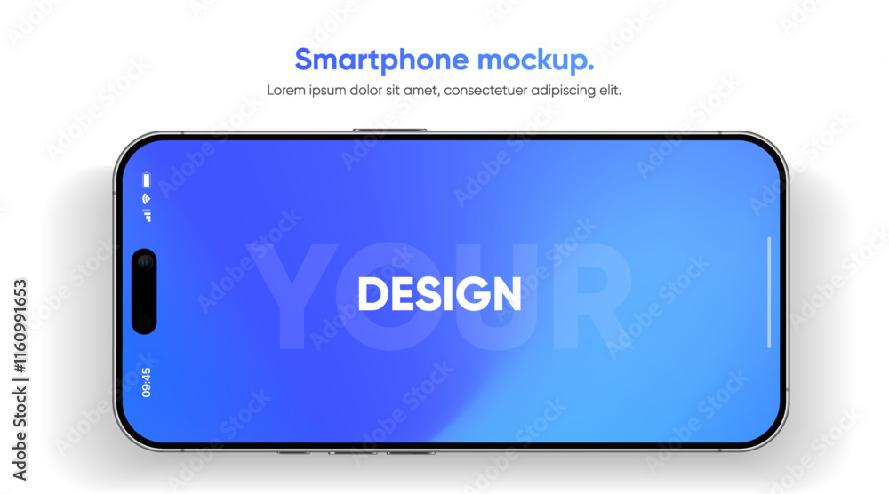 Poster realistic smartphone mockup. mobile phone vector with isolated on white background. device front vie