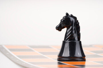 Black knight chess with close up view