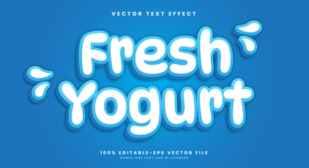Fresh Yogurt editable text effect template Suitable for fresh food theme