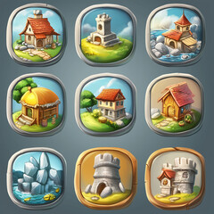 2D abstract gaming background illustration Casual game background environment for adventure or combat mobile game. cartoon style in game art background environment.