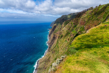 Scenic panoramic view from Miradouro da Boa Morte on a summer morning, Madeira island, Portugal.