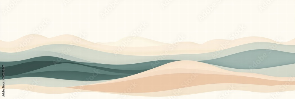 Poster relaxing beach view with soft waves and gentle colors perfect for inspiration and creativity. genera