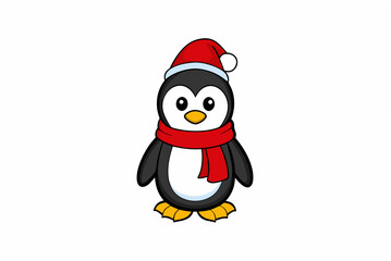 penguin with santa hat