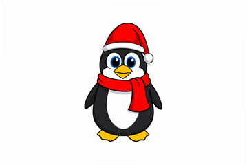 penguin with santa hat