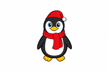 penguin with christmas hat