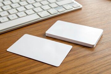 Business card mockup for your design template. Blank empty credit card mockup
