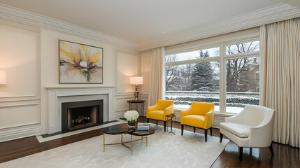 Fototapeta premium Elegant Living Room Interior Illustration