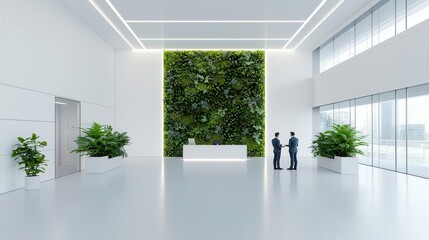 Team collaborating in an ecohybrid business space, showcasing adaptability in modern sustainable practices