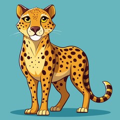 cheetah cartoon isolated on white
