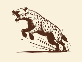 Hyena Hand Drawn Illustration Vector Isolated