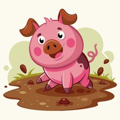playful pink pig 