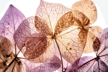 dry flowers close up in the detail isolated on a white background