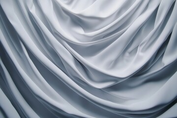 Obraz premium Elegant White Satin Fabric Drapery with Smooth Texture and Flow