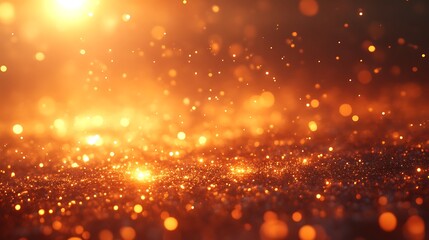 Obraz premium Golden Glitter Background With Sparkling Lights
