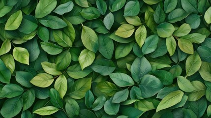Obraz premium Lush Green Leaves Background for Nature and Botanical Themes