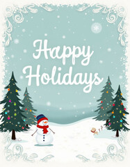 Whimsical Winter Wonderland Holiday Card