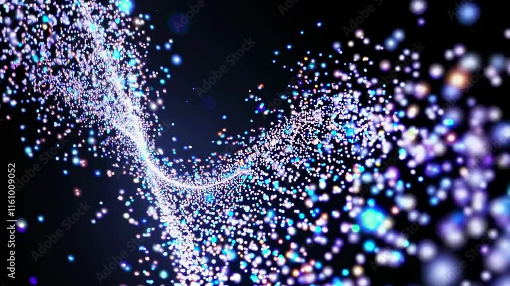 Leinwandbilder mesmerizing display of colorful particles swirling in abstract motion at night