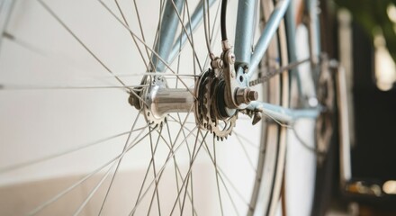 close up of bicycle wheel