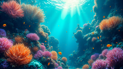 coral reef and fishes
