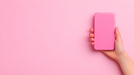 Obraz premium Pink Phone Minimalist Illustration