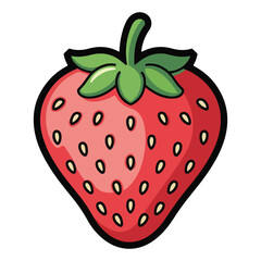 Obraz premium Strawberry fruit icon Vector illustration
