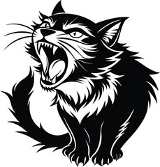 cat silhouette vector isolated on white background