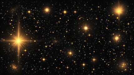 Glitter sparkle animated black background. Golden shining dust light. Bokeh light lights effect background. Concept: Christmas, party, celebrate, birthday