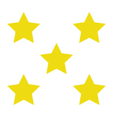 Five star rating icon, customer review, customers rate the product with five stars