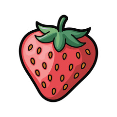Obraz premium Strawberry fruit icon Vector illustration