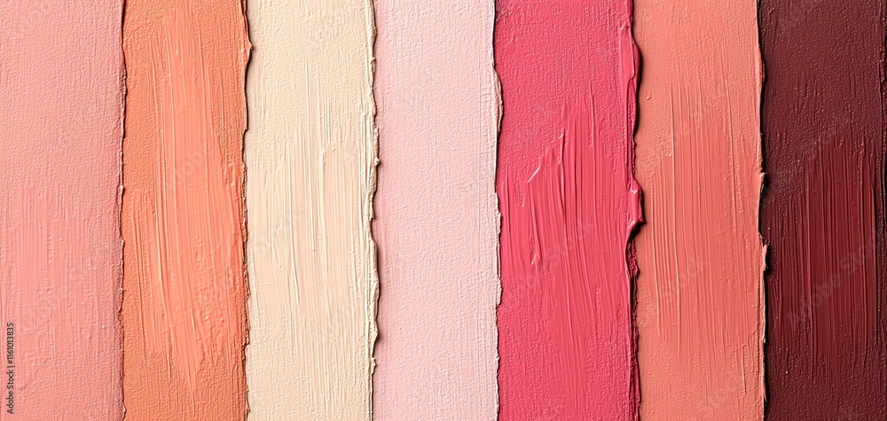 Aufkleber a vibrant array of paint strokes displaying various shades of pink and peach tones.