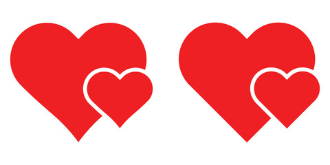 Heart vector icons. Set of love symbols. Set of heart vector icons isolated on white background. Vector illustration.