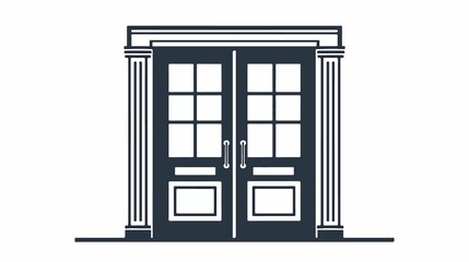 Obraz premium Vintage Saloon Swinging Doors Icon Vector Isolated