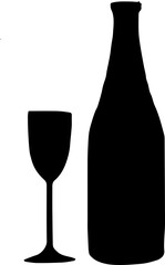 wine bottle and glass