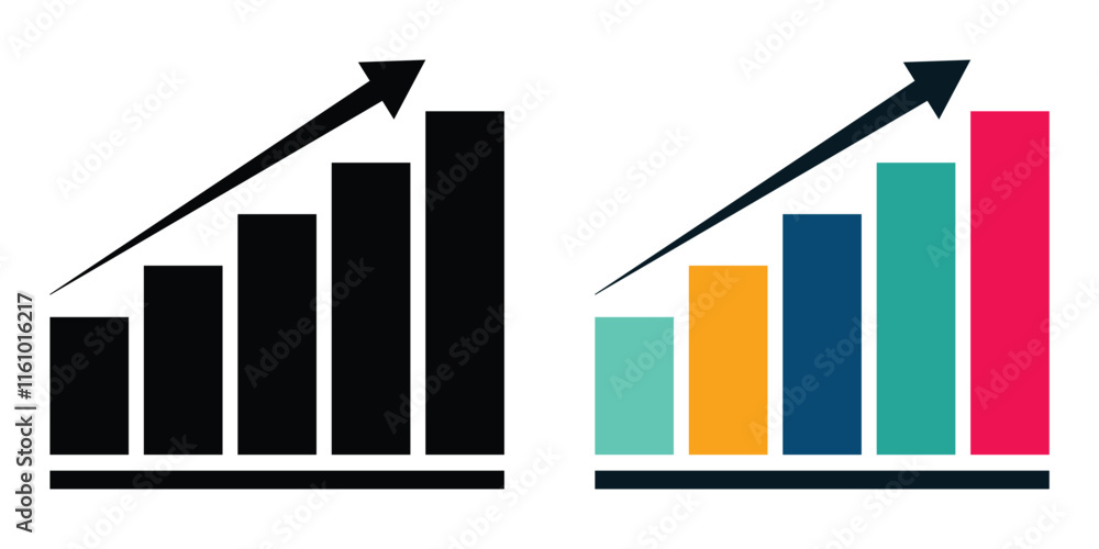 Poster financial arrows up and down. vector graph with arrows. chart with increase. vector illustration, 10