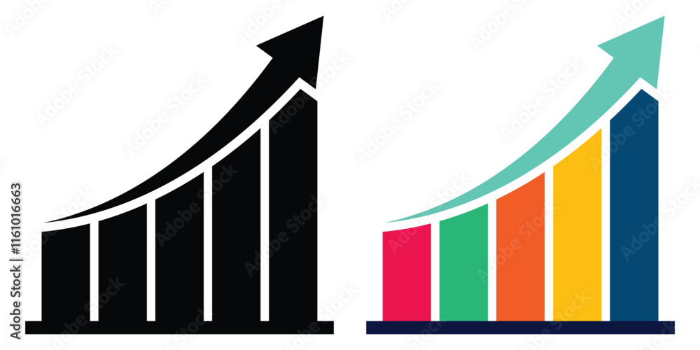 Poster financial arrows up and down. vector graph with arrows. chart with increase. vector illustration, 10