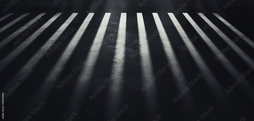 Poster abstract image featuring dark stripes and shadows creating a moody visual effect.