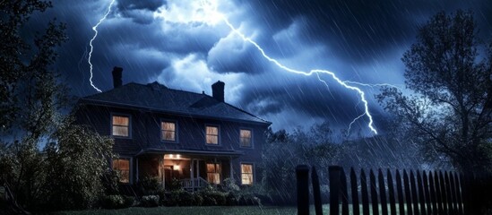 Powerful Lightning Storm Over Suburban Home Captured in Dramatic Image