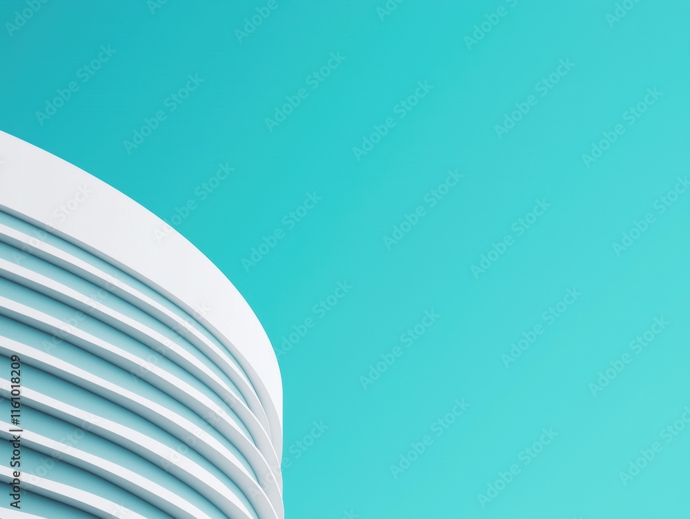 Poster modern architectural design with curved lines and bright background