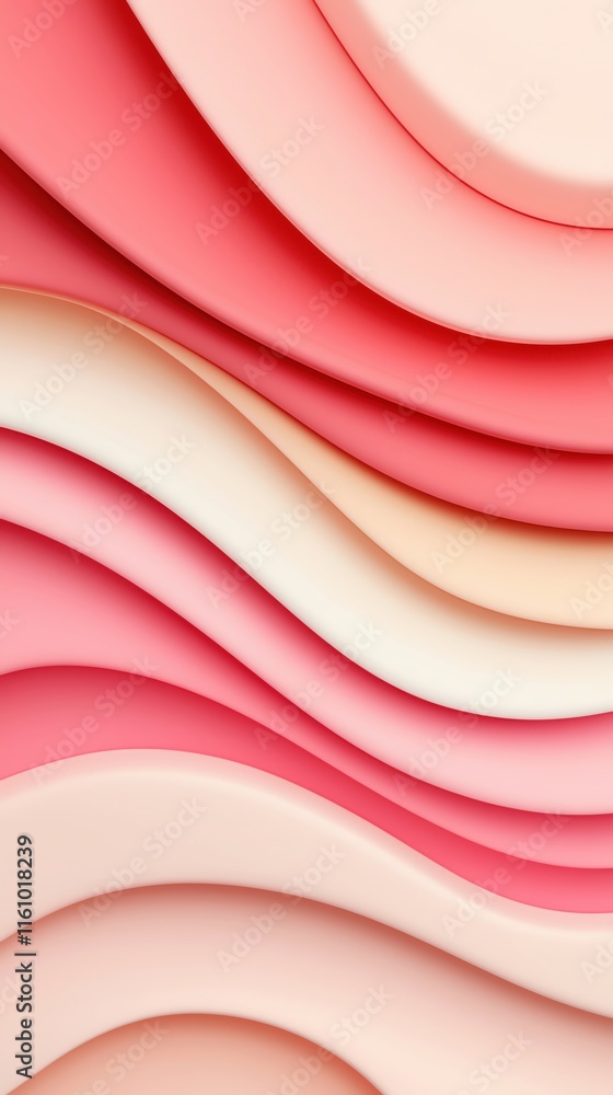 Poster abstract wave patterns in shades of pink create a visually stunning design element.