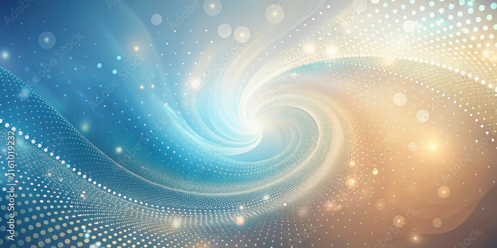 Aufkleber abstract swirl of light and dots, creating a mesmerizing pattern of golden and blue hues.