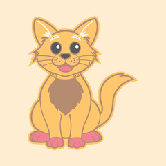 Adorable Cartoon Cat Illustration  Cute Orange Kitten