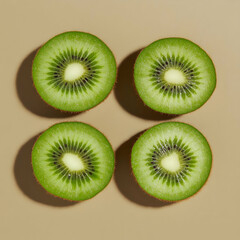 Fototapeta premium Kiwi Fruit Slices, Flatlay Photo