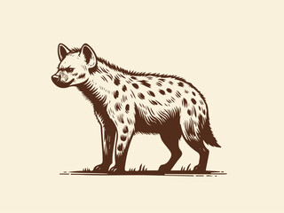 Hyena Hand Drawn Illustration Vector Isolated